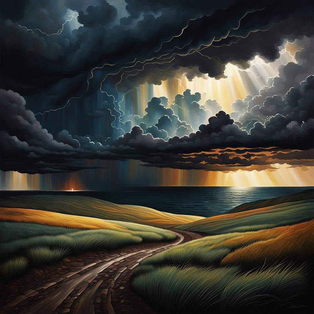 Abstract Art: Light and Shadow in Complementary Colors