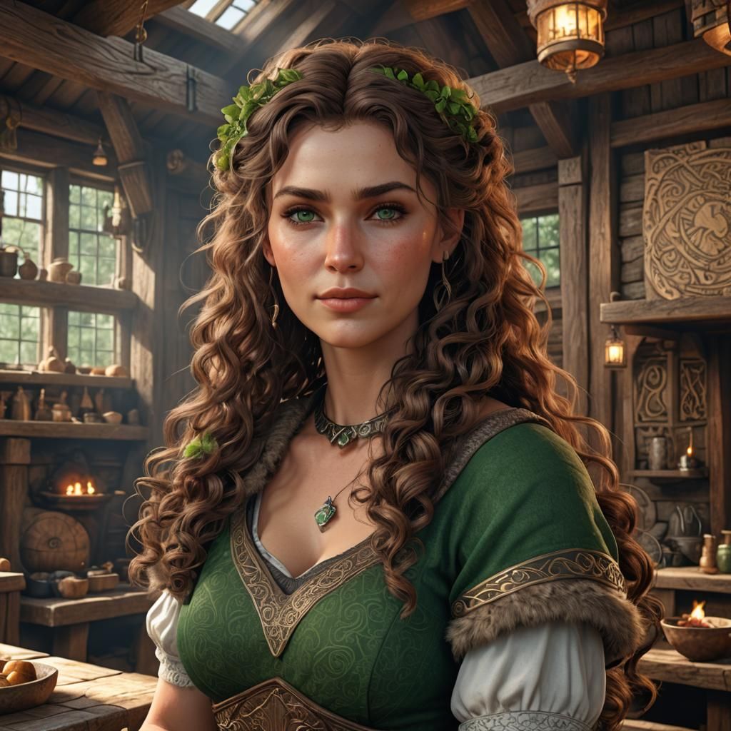 Viking Queen Portrait in Hyperrealistic 3D