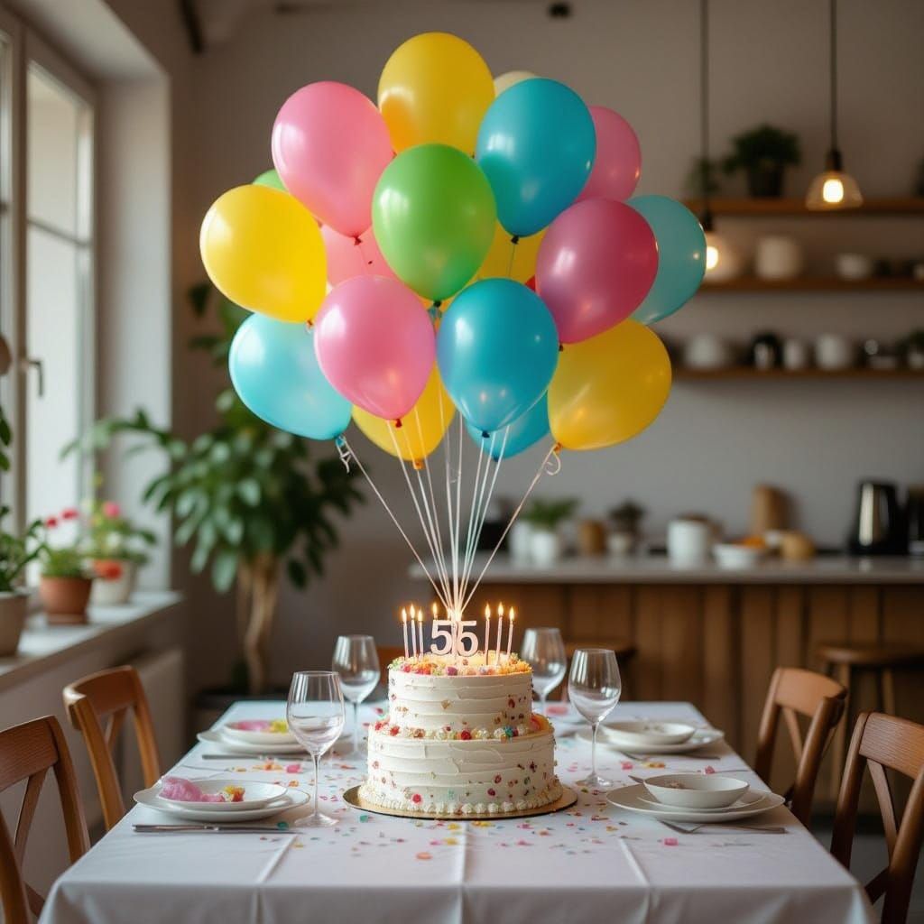 Vibrant Metallic Balloons Celebrate 50th Birthday in Festive...