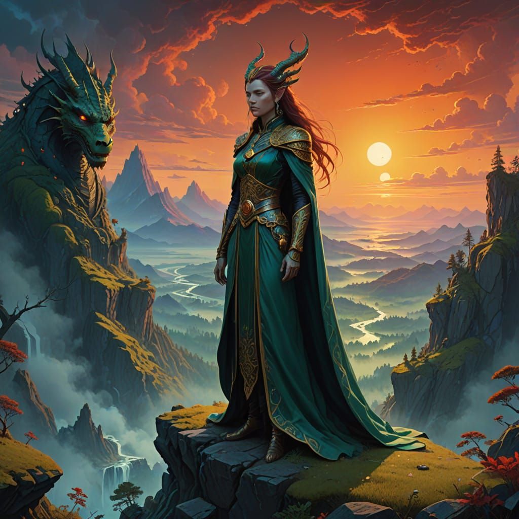 Majestic Dragon Queen Reigns Over Enchanted Realm