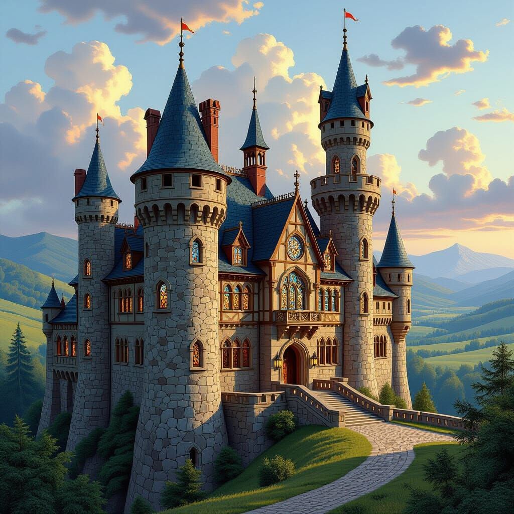 Majestic Medieval Castle in Romantic Style