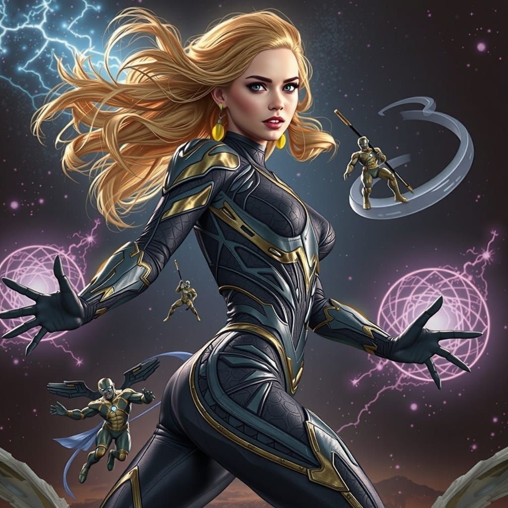 Surreal Superheroine in Vibrant Digital Art