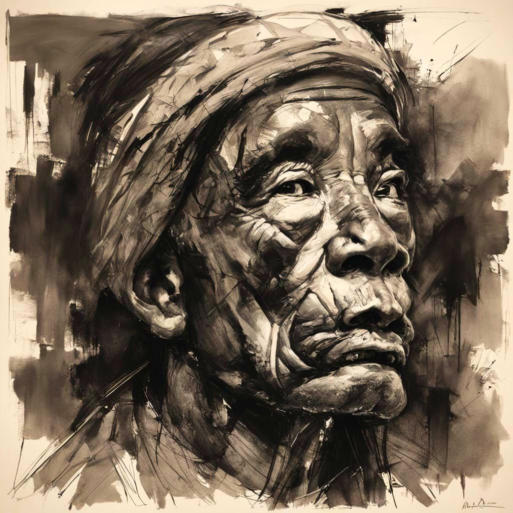 Vibrant Charcoal Masterpiece with Bold Strokes and Rich Text...