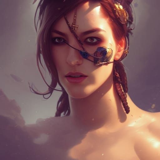 Detailed Portrait of a Beautiful Female Pirate