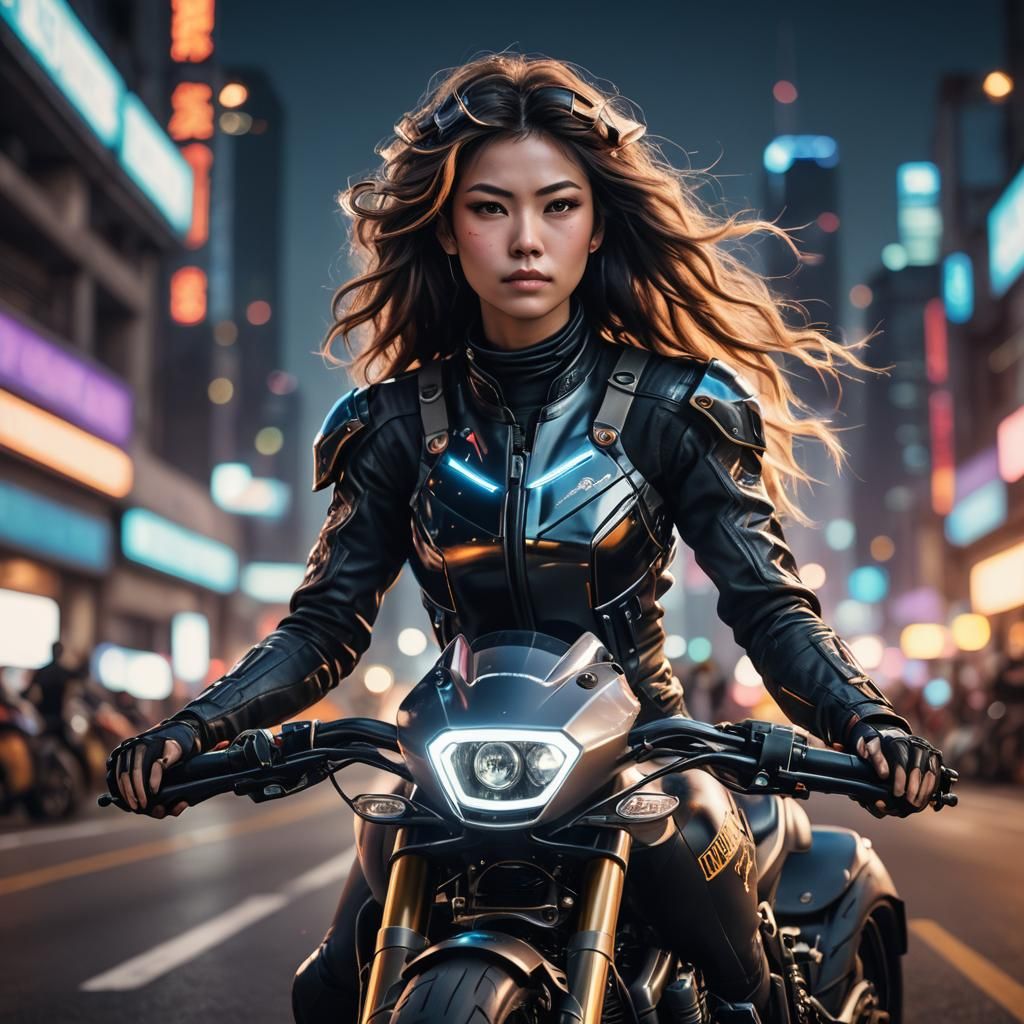 Catwoman Rides Akira-Style Cyberpunk Superbike