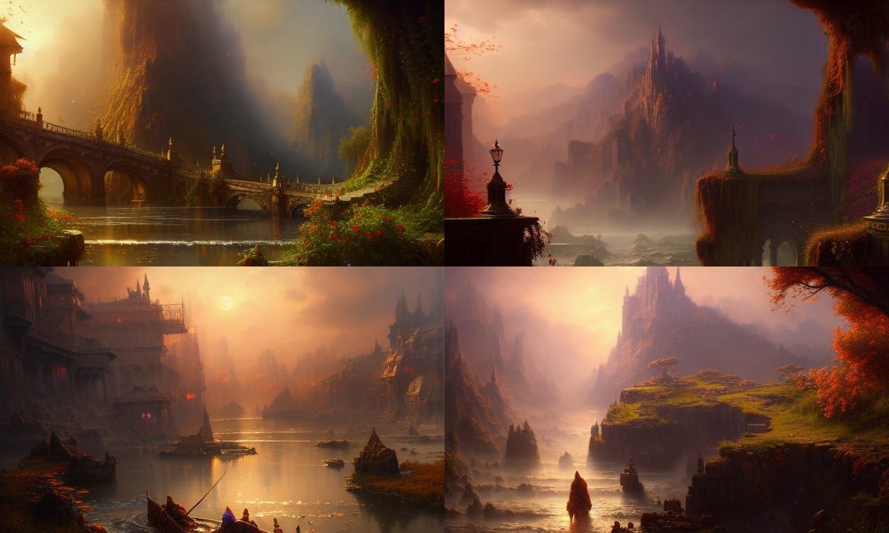 Fantastical Matte Painting in Deep Color, 8K Resolution