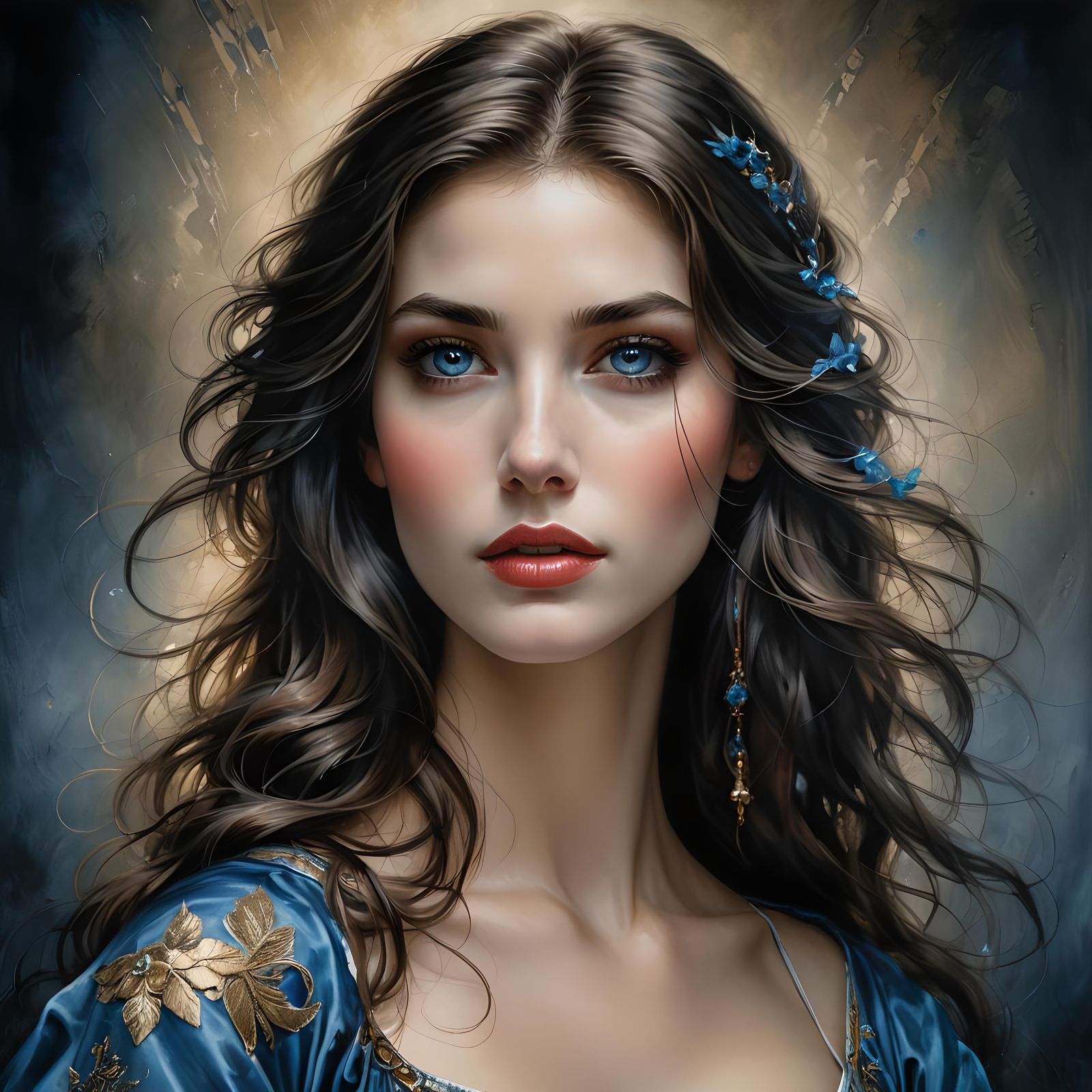 Captivating Portrait of a Girl with Blue Eyes