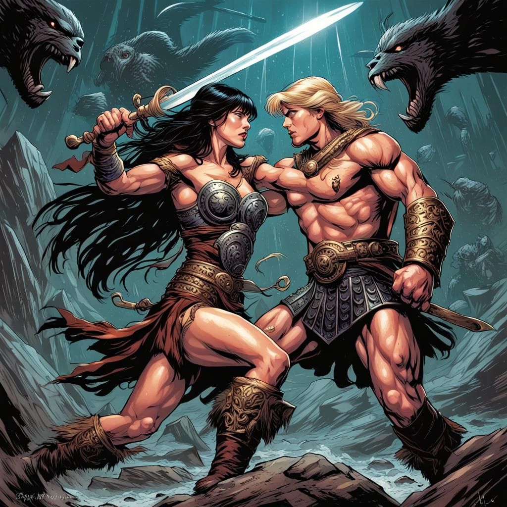 Xena fight with Herkules
