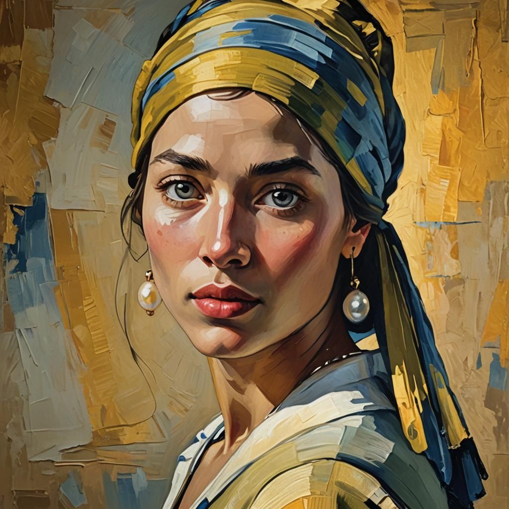 Girl with Pearl Earring as Post-Impressionist Painting