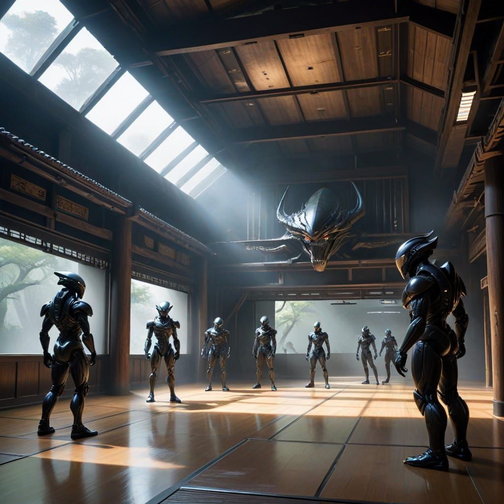 Futuristic Dojo: Abstract Sumi-e Painting