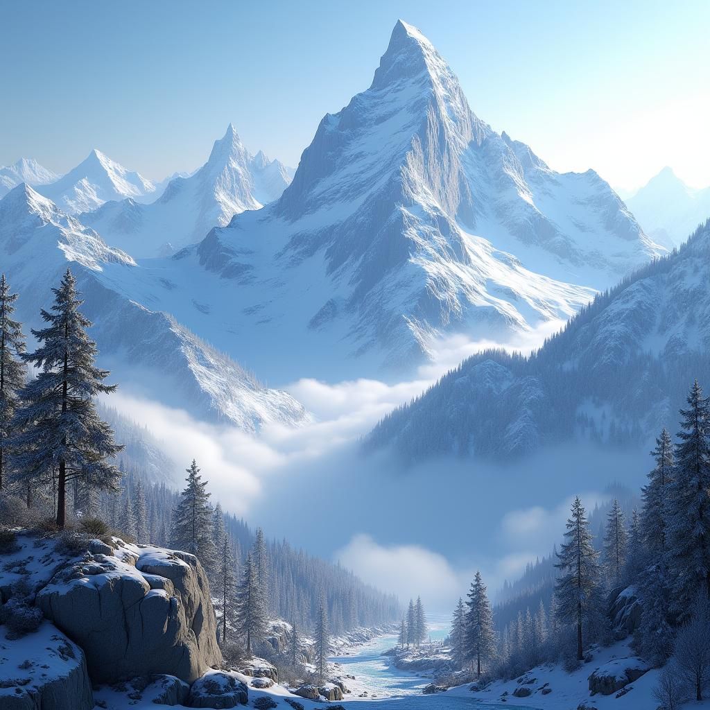 Majestic Snow-Kissed Swiss Alps in 8K