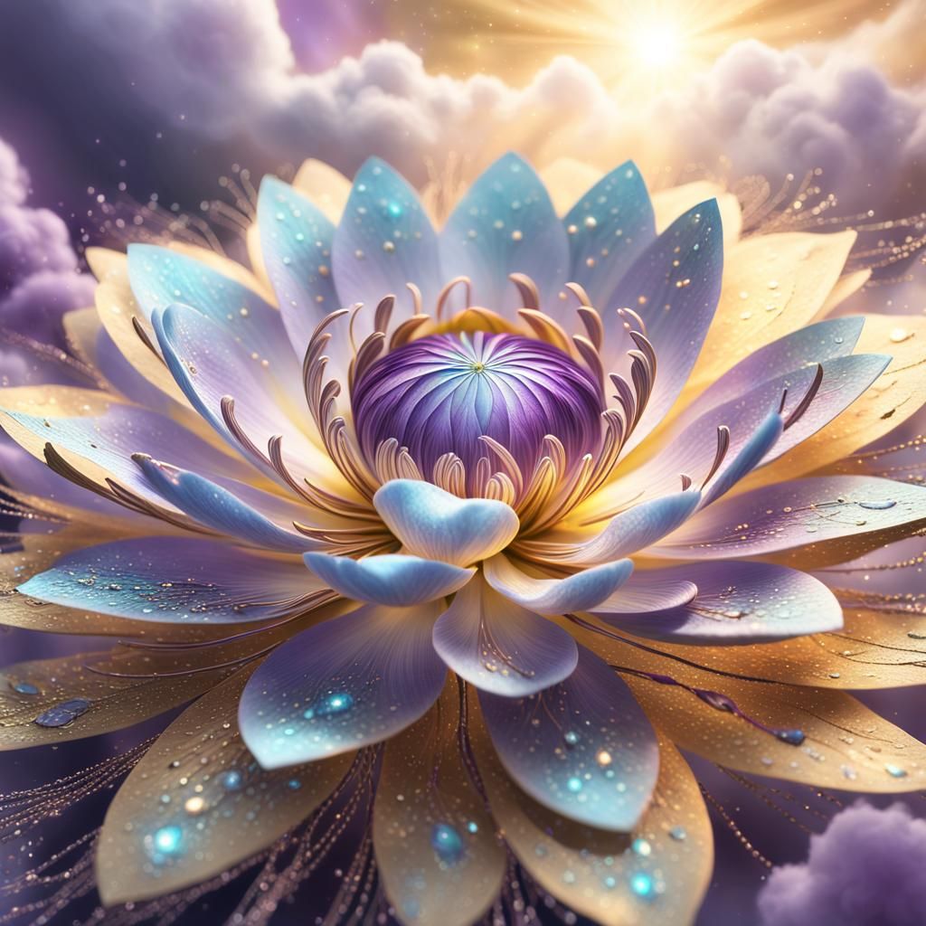 Celestial Flower in Digital Matte Painting Style