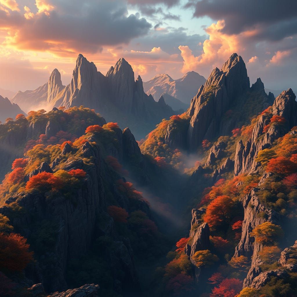 Awe-Inspiring Mountain Summit at Dusk