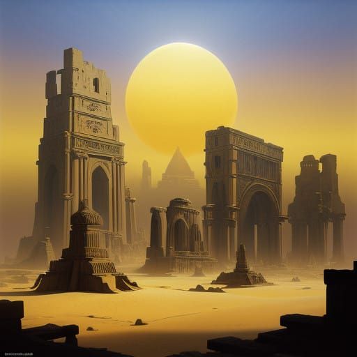 Ancient, Forgotten Planet Zekhara in Golden Sunlight