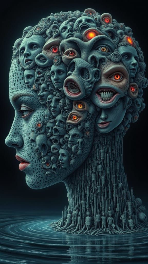 Mindscape of Emotions: Faces Emerge from Serene Countenance