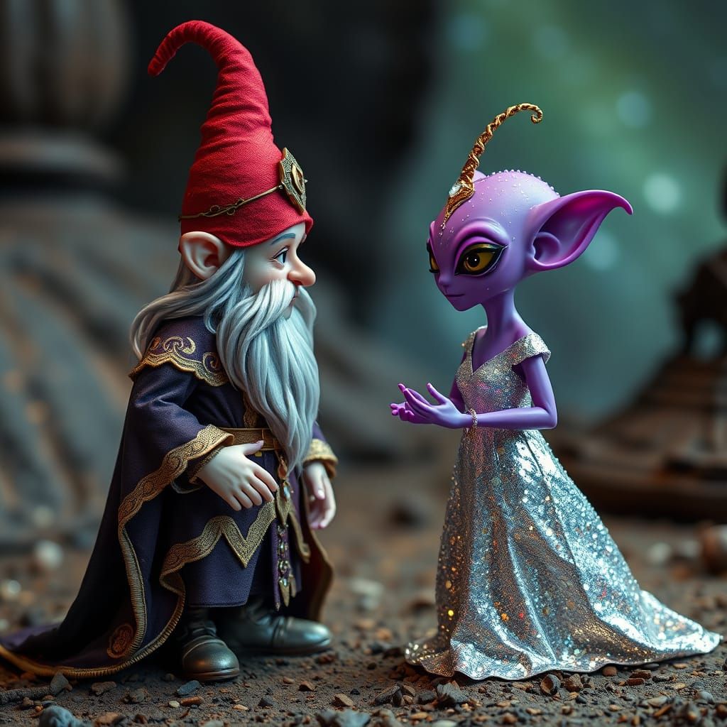 Gnome Royal Confronts Starlight Alien