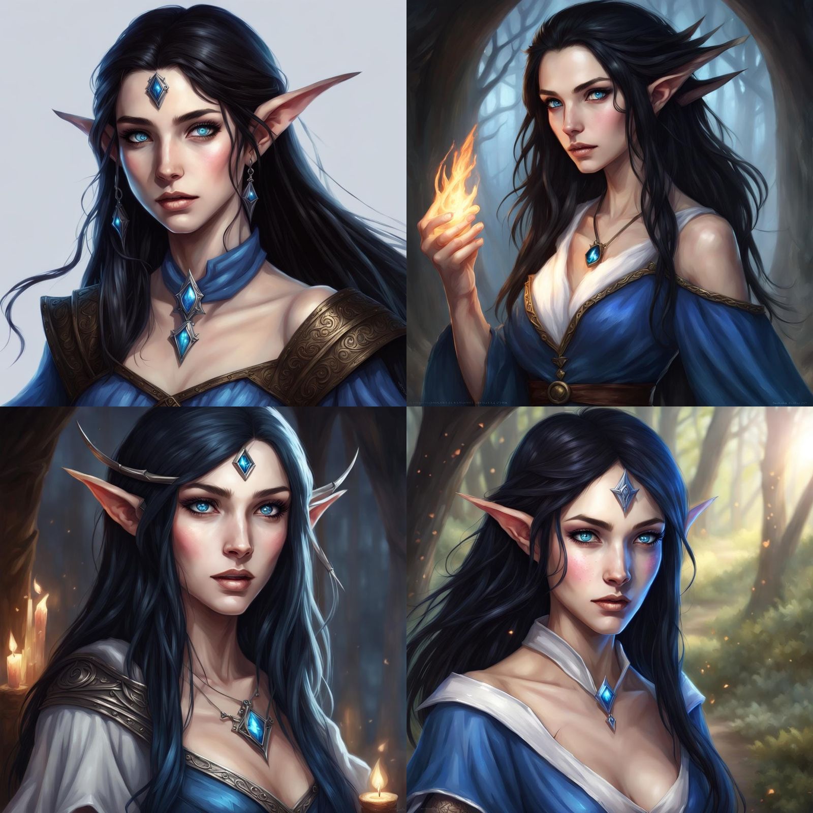 Enchanting Half-Elf Sorceress with Wild Magic
