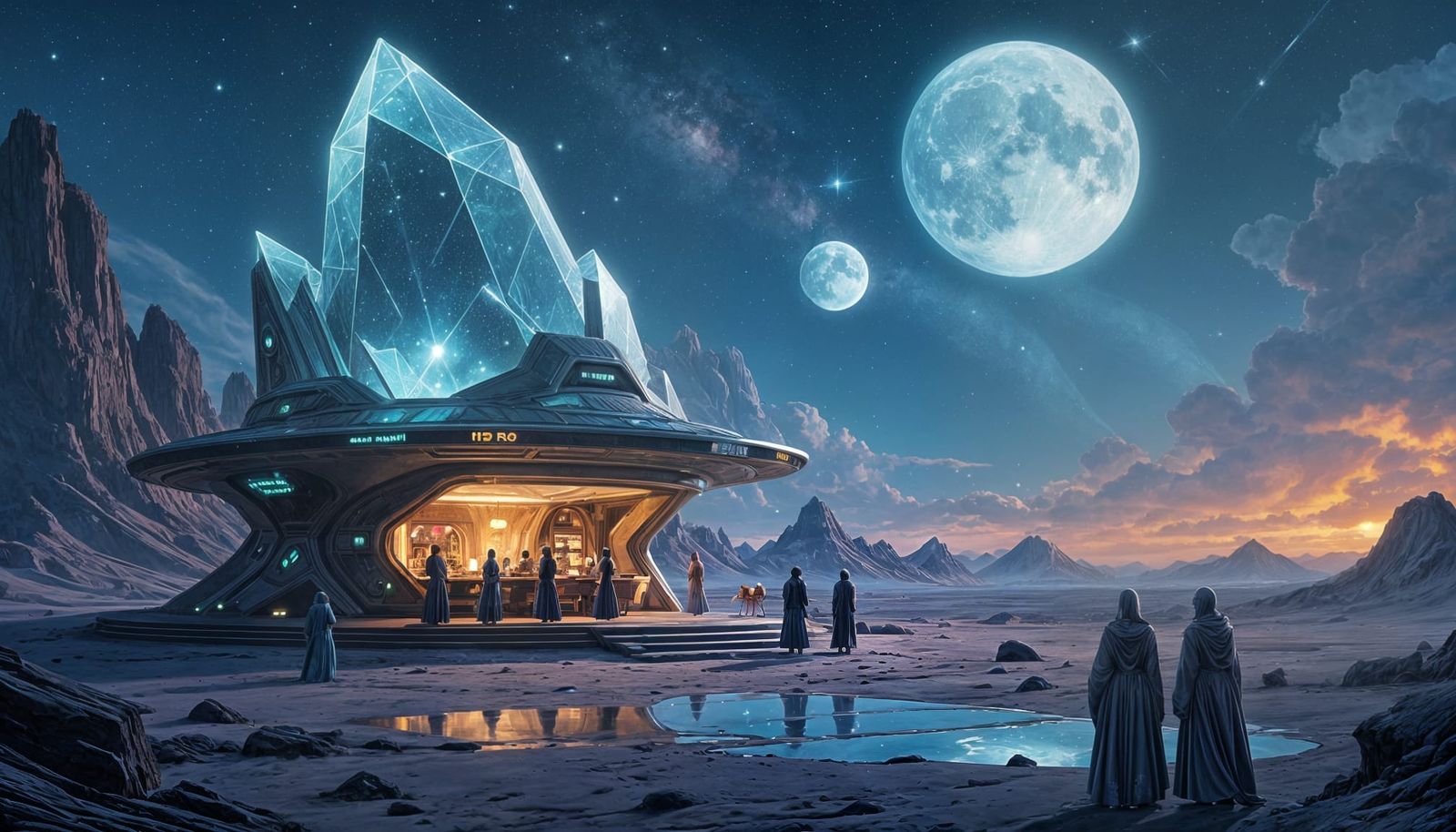 Enchanted Alien Cafe Under Two Moons