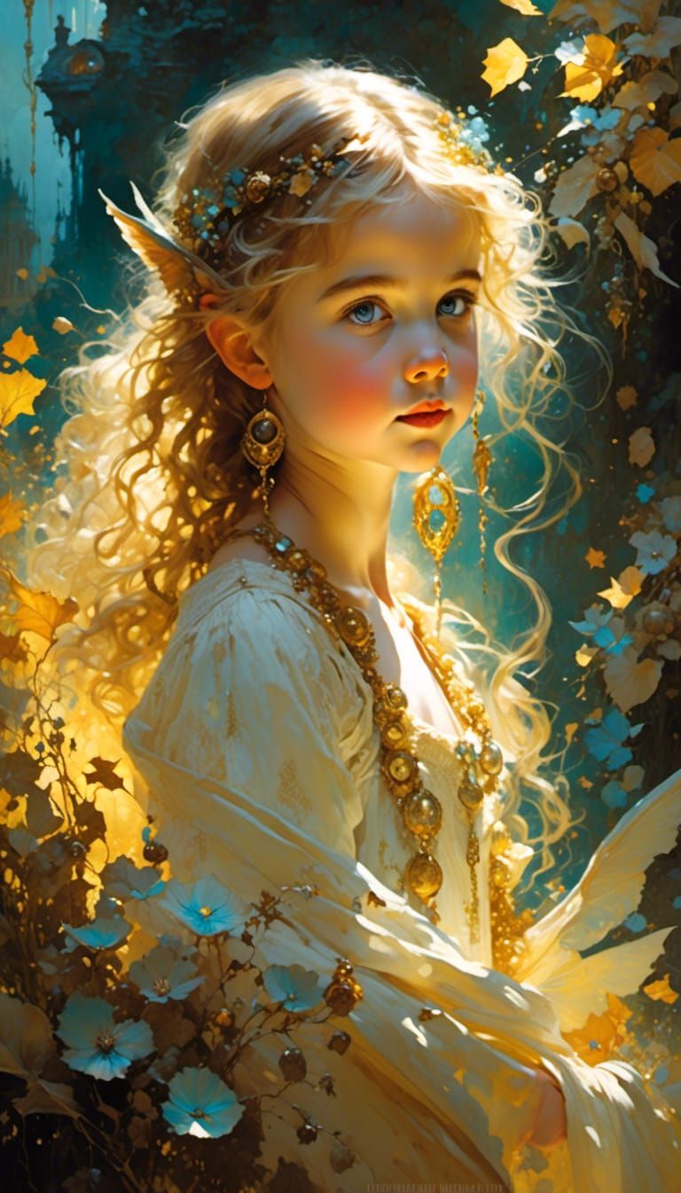 Dreamy Girl Illustration in Storybook Style