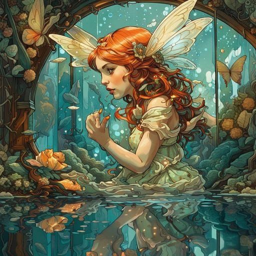 Fairies in Pond: A Dreamlike Scene