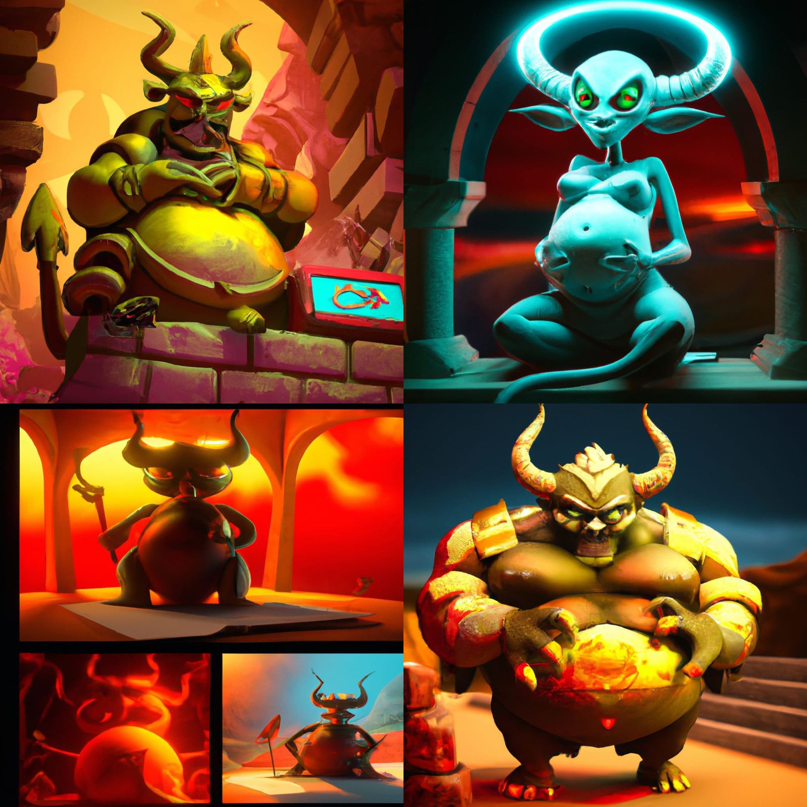 Demonic Childbirth in Hell: Comic Art Style