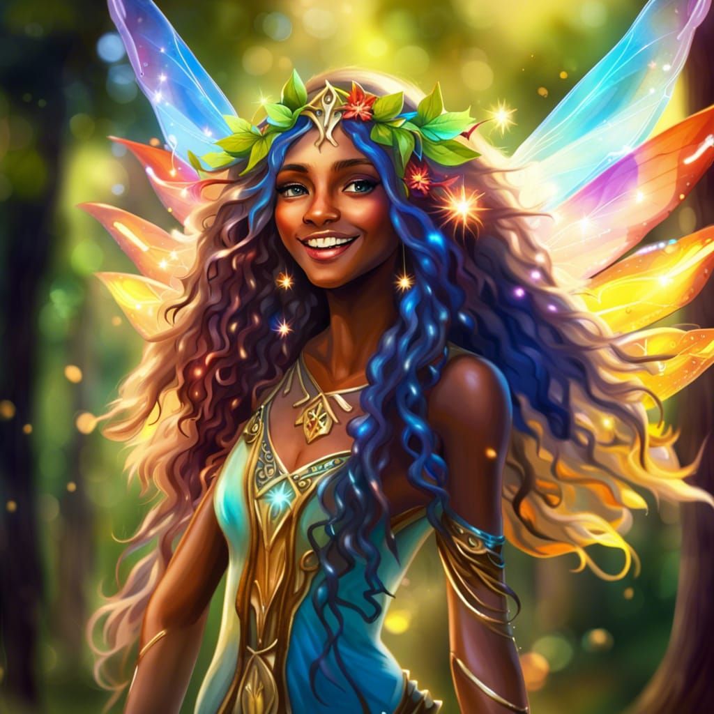 Sparkly Young Fairy Woman