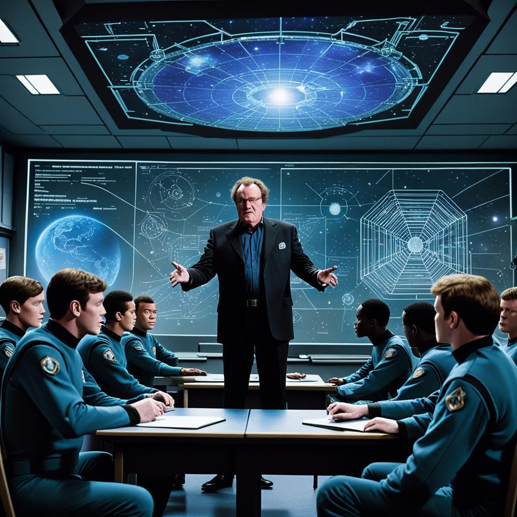 Professor O'Brien Teaching Cadets About Borg Cube