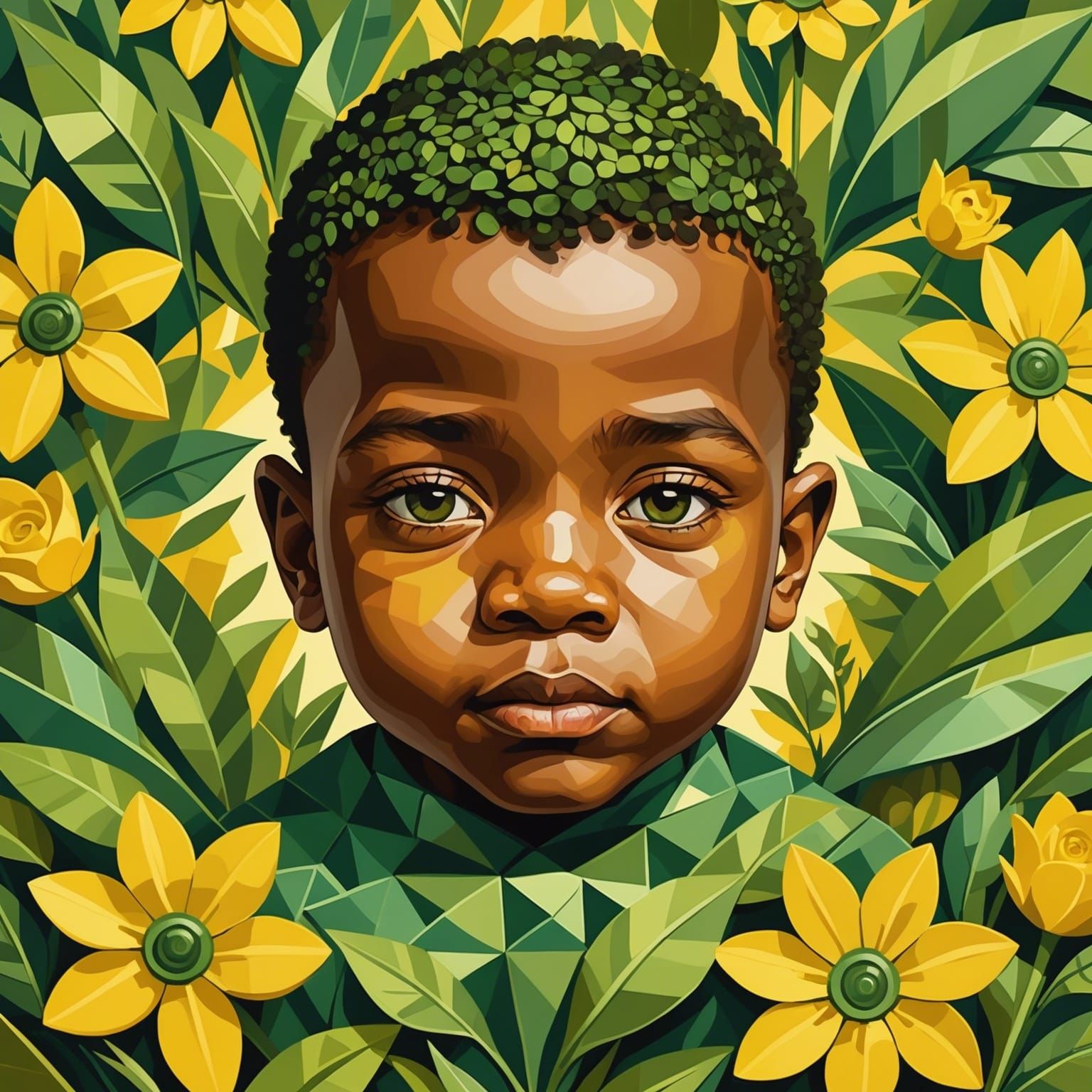 Baby in Flowers: Cubism, Expressionism, and Baroque Fusion