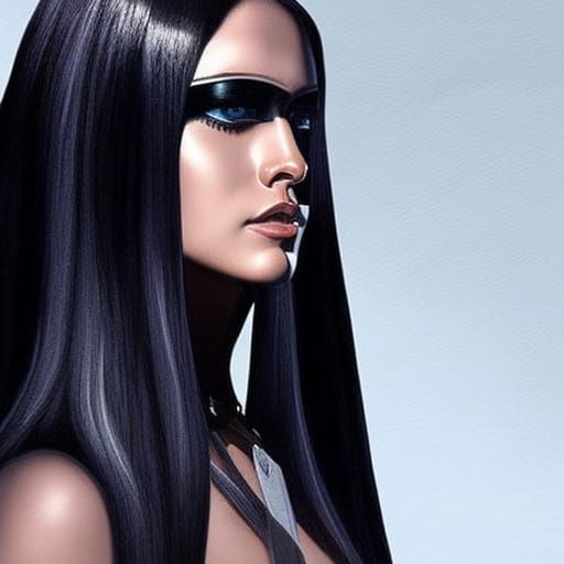 Futuristic One-Eyed Woman Portrait in Photorealistic Style
