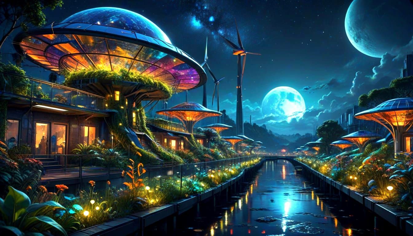 Surreal Solarpunk Utopias Unite Nature and Tech