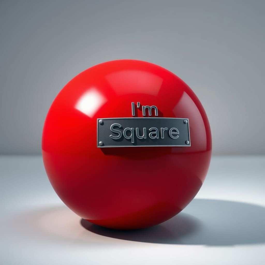 Crimson Ball on Snowy Floor in Hyperrealistic Futuristic Sty...