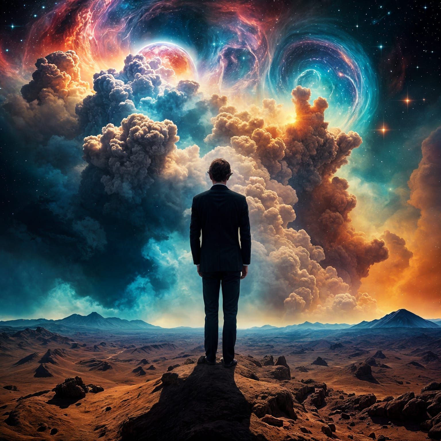 Ethereal Cosmic Landscape in Vibrant Colors