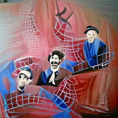 The Marx Brothers Meet Spiderman Acrylic Art