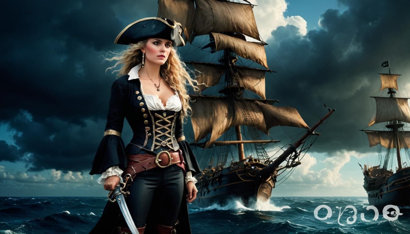 Fearless Pirate Queen on the High Seas