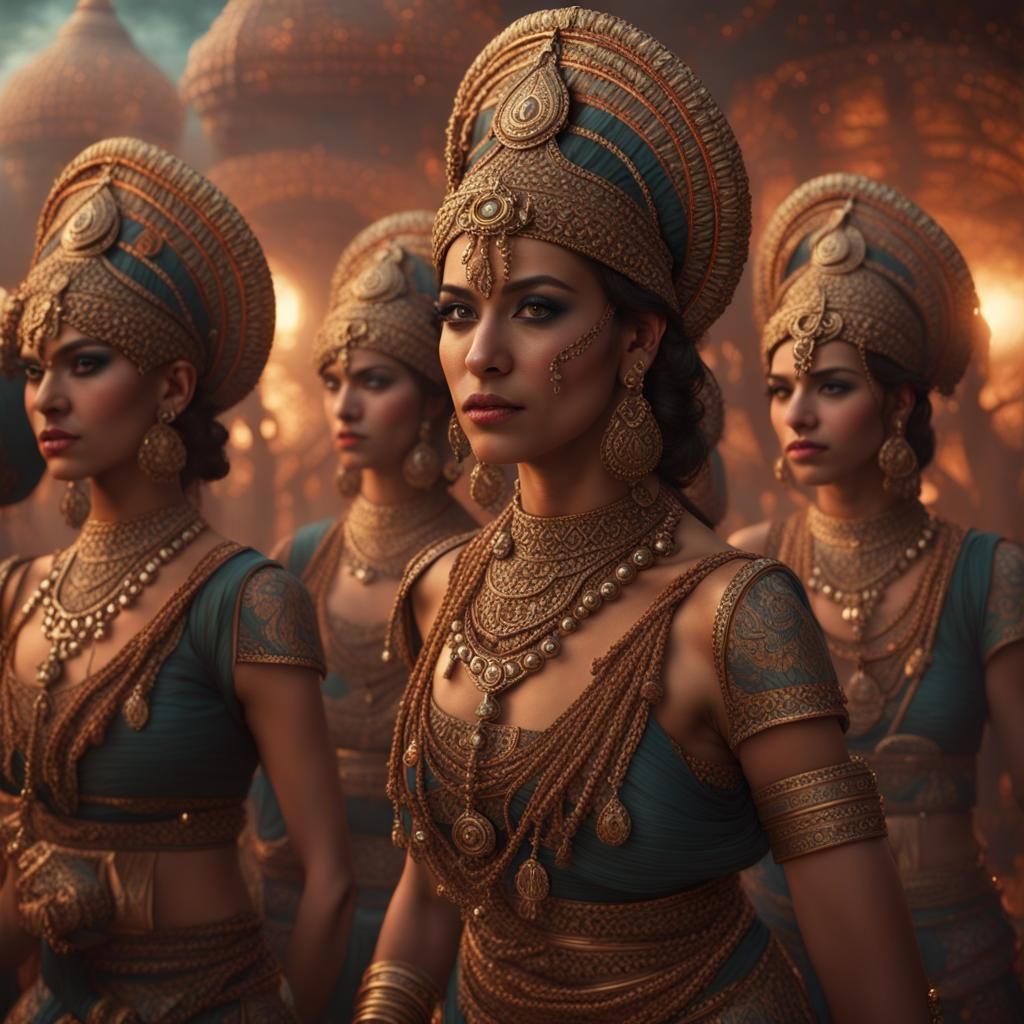 Ghawazee Dancers in an Occult Epic Digital Painting