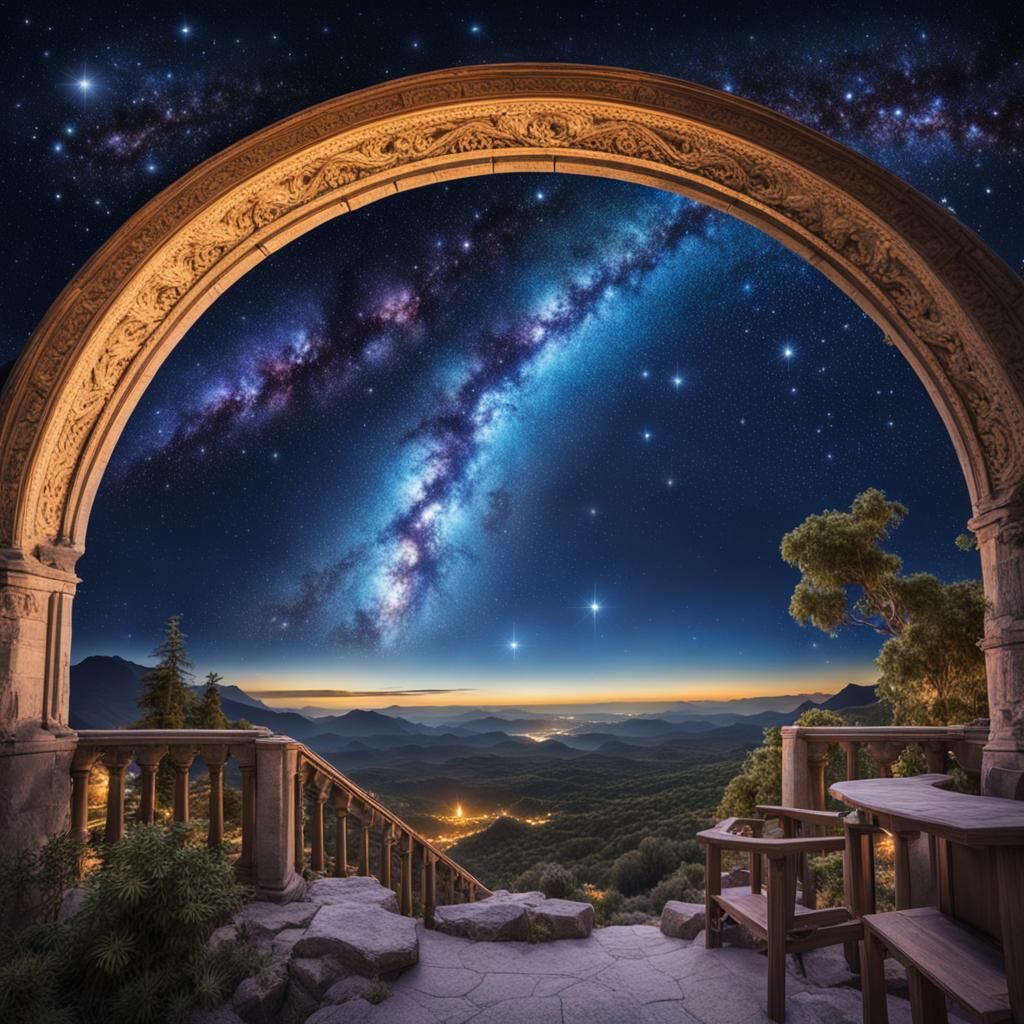 Celestial Majesty: Twinkling Stars and Distant Galaxies