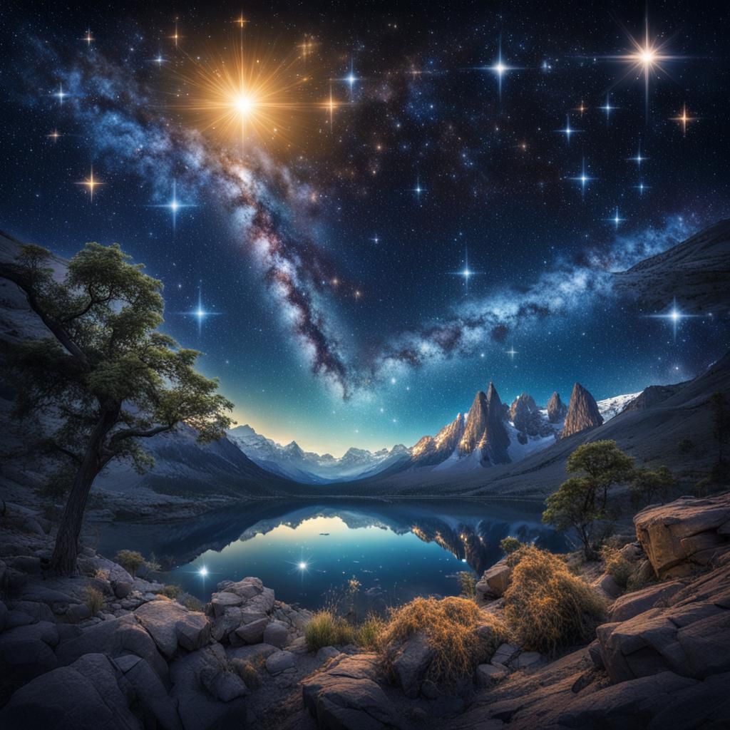 Celestial Majesty: A Breathtaking Night Sky