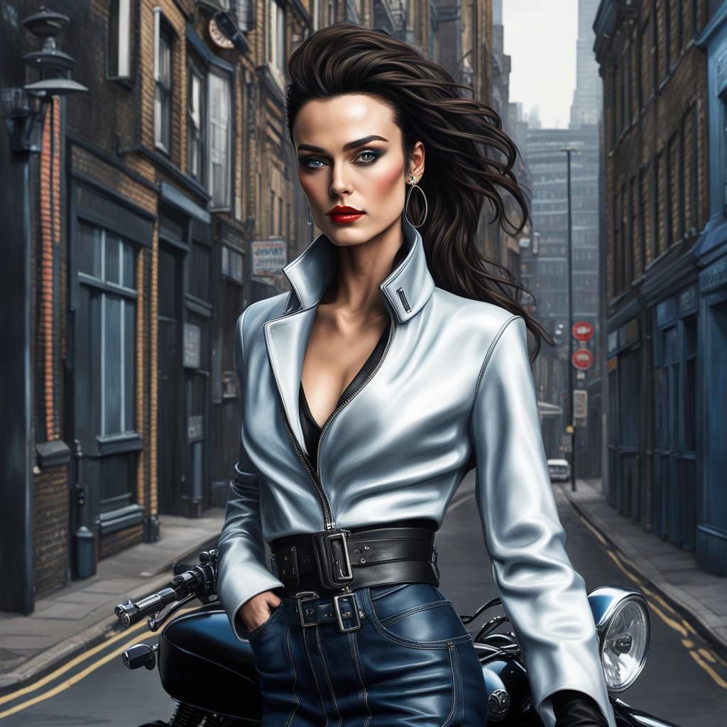 Cyberpunk Rockstar Model Posing in London