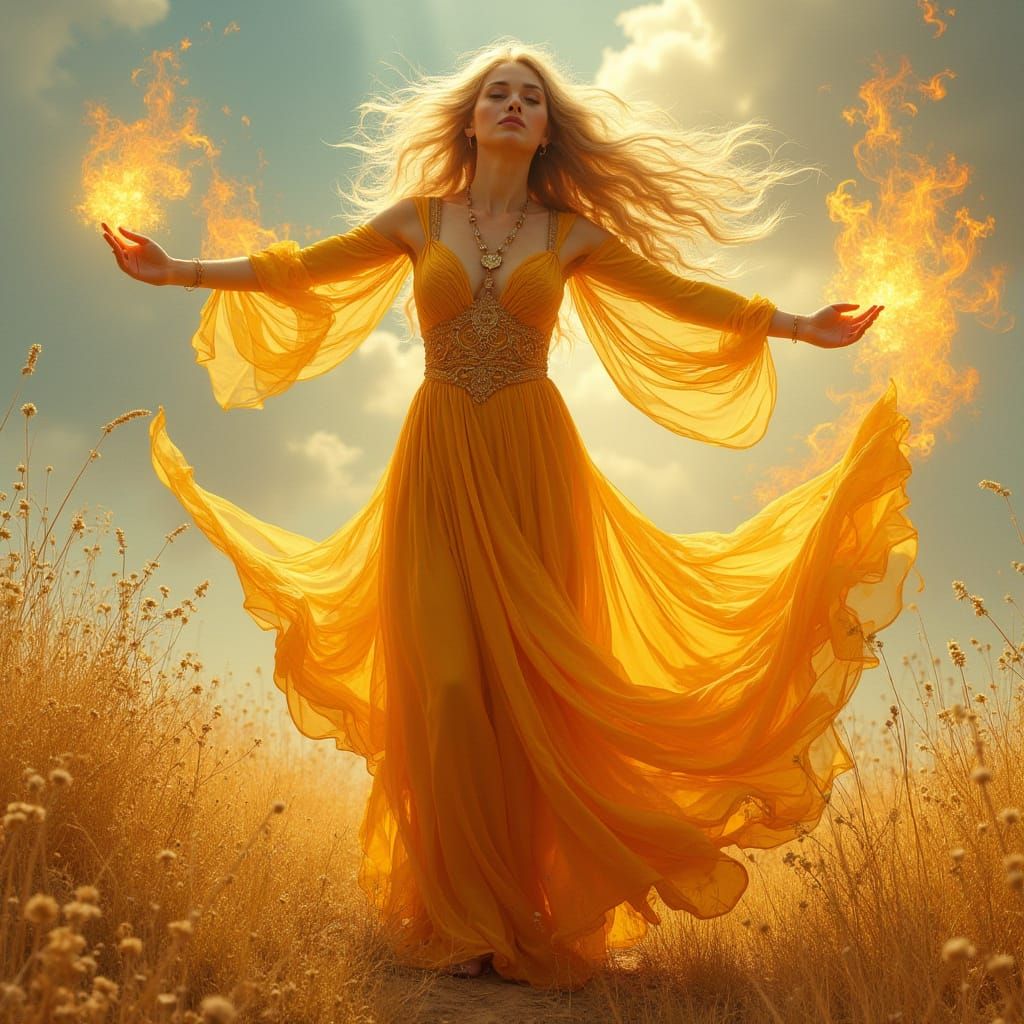 Summer Goddess in Golden Splendor