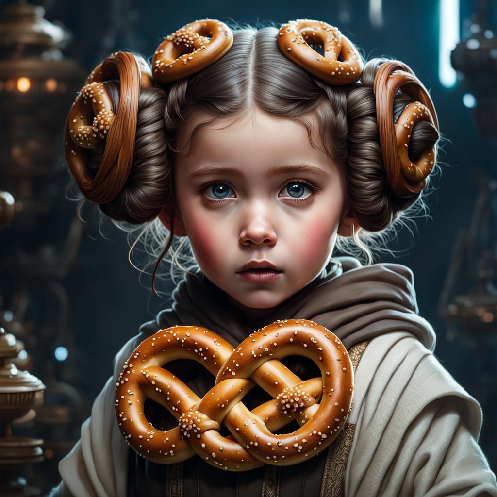 Princess Leia in Pretzel World: Realistic Portrait