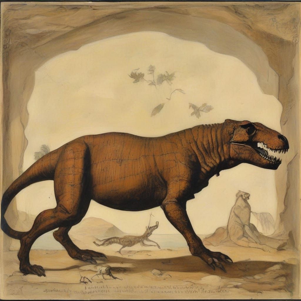 Prehistoric Beasts Meet Modern Art in a Surreal Fusion