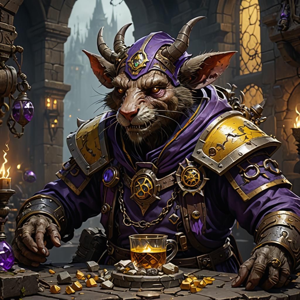 Skaven Engineer Necromancer in Dark Fantasy Style