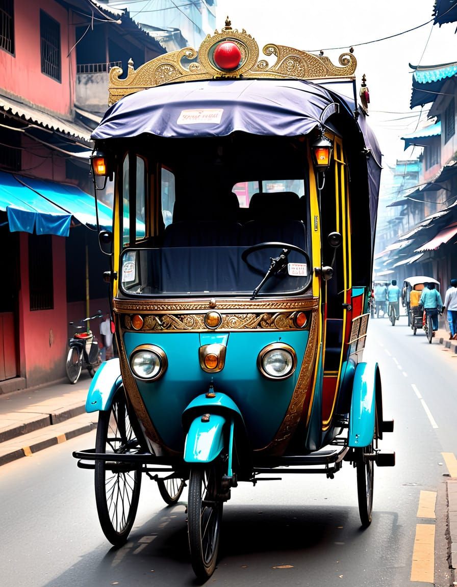 Majestic Rickshaw in Traditional Indian Style