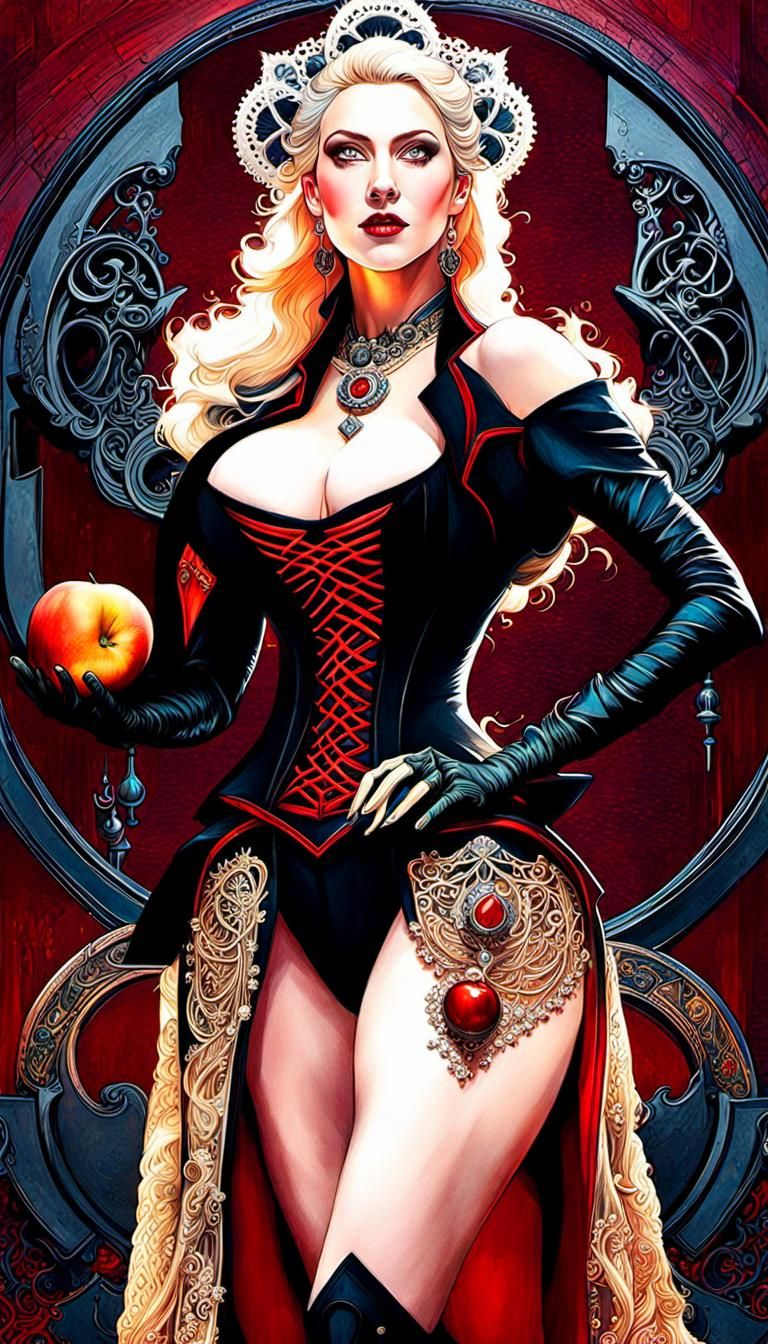 Cyberpunk Vampire Princess in Art Nouveau Graphic Novel