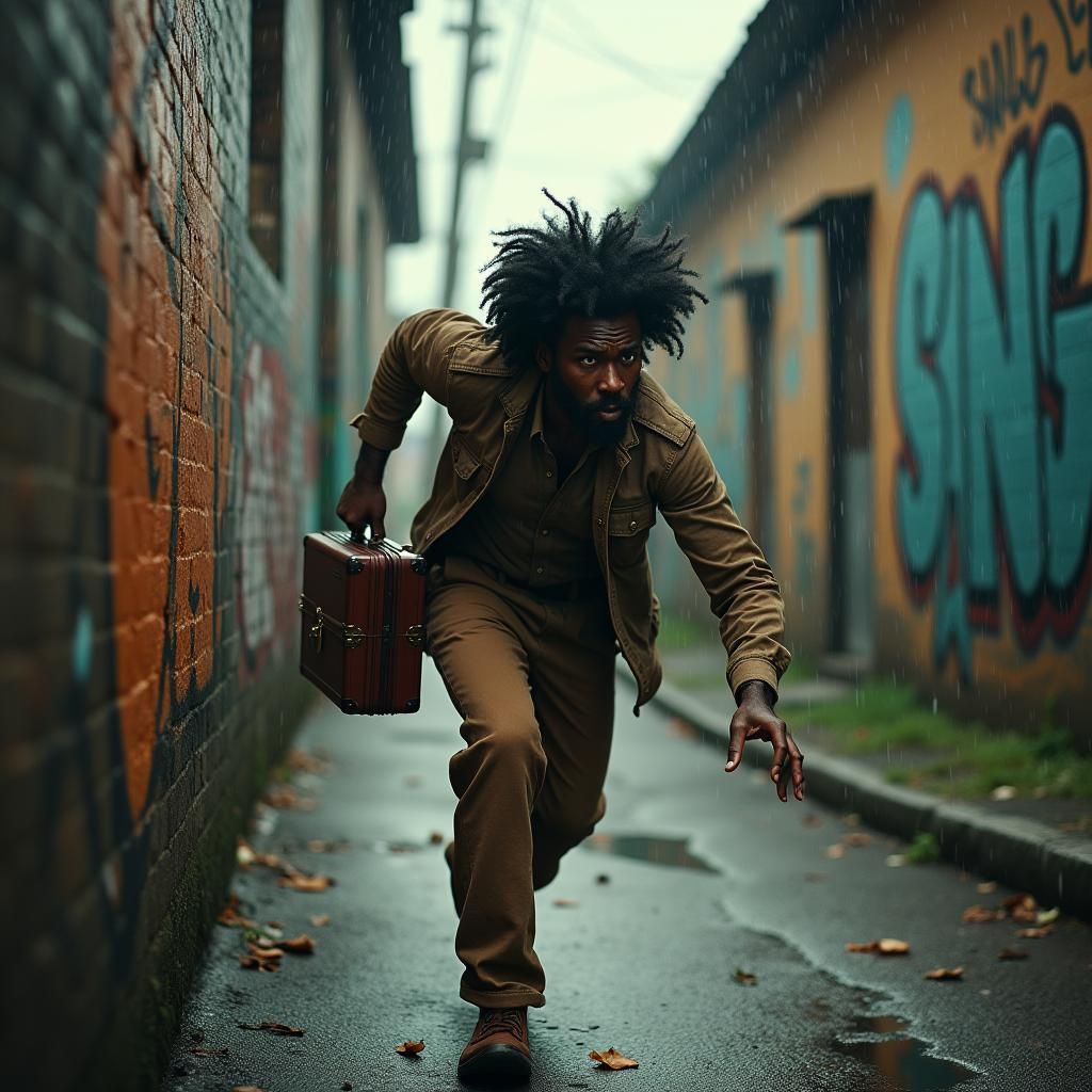 Desperate Man Flees with Cash in Cinematic Scene