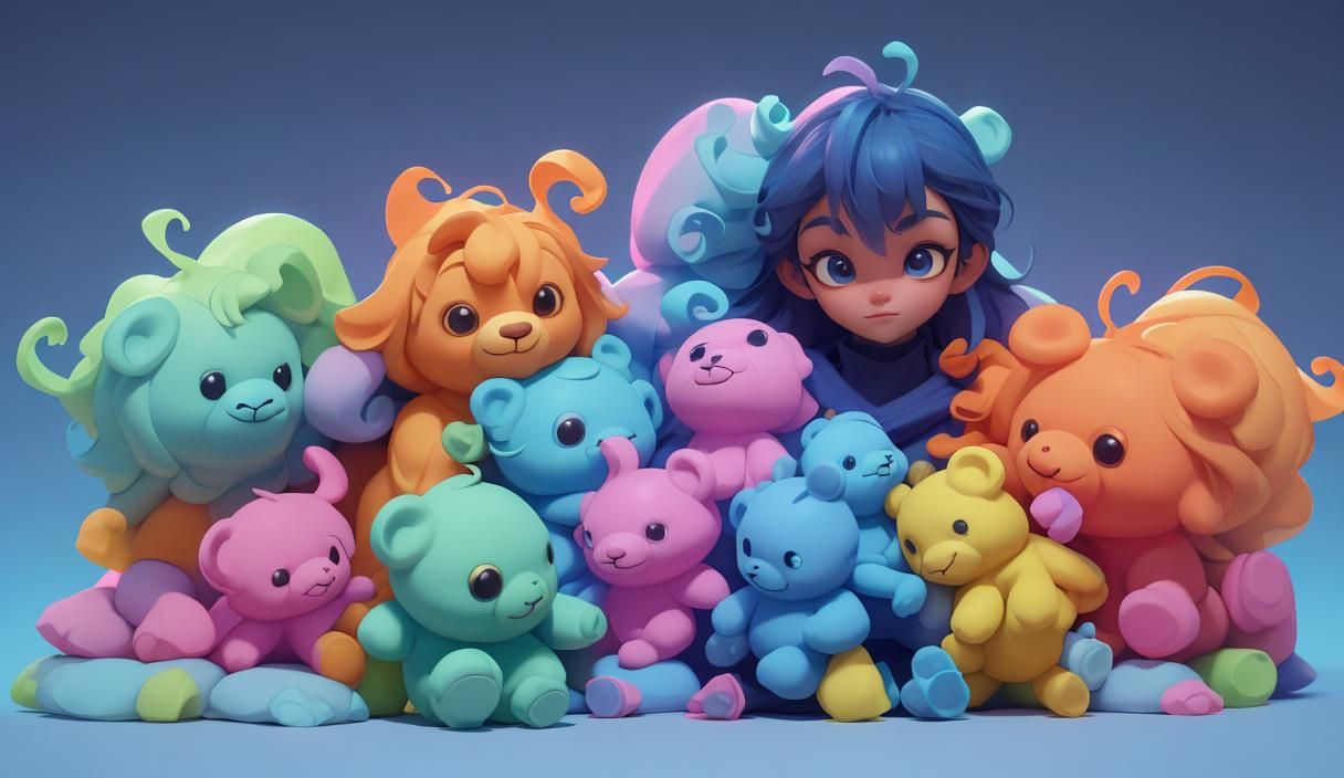 Cuddly Teddy Bears in Pixar-Style 3D Digital Art