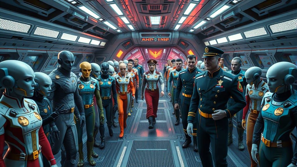 Futuristic Cosmicfleet Ship's Bridge in Vibrant, Intricate D...