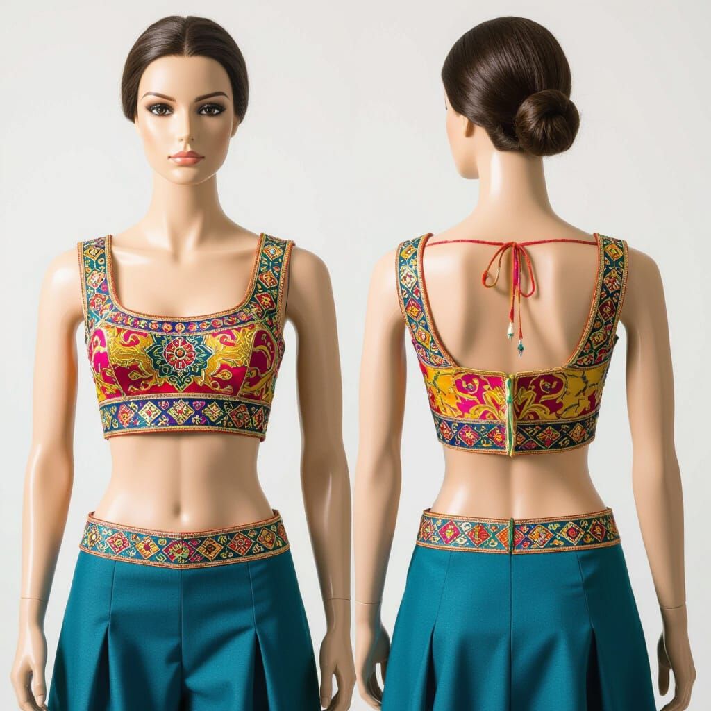 Crop Top Fashion: Mannequin Display in DSLR Quality