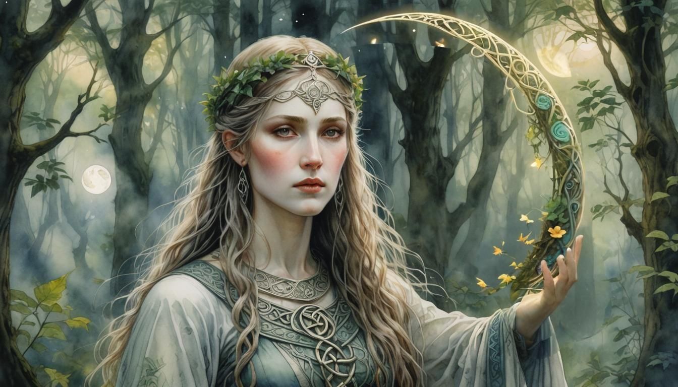 Celtic Crescent Moon Art