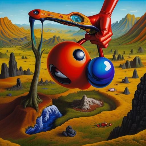 Surreal Matte Oil Painting in Vibrant Colors